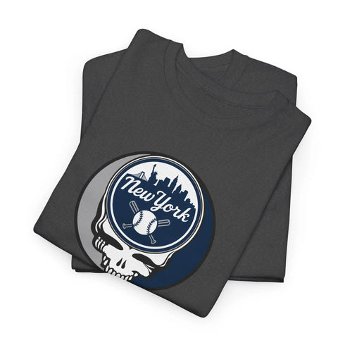 Grateful Dead - Front + Back Print - New York Yankees Classic Stealie / Dancing Bear T-Shirt - MLB - StealieShop